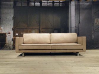 beige 4 zits bank leer