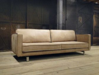 beige 4 zits bank leer