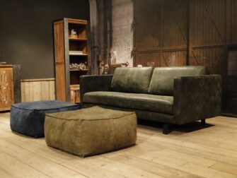 groene leren 3 zits bank