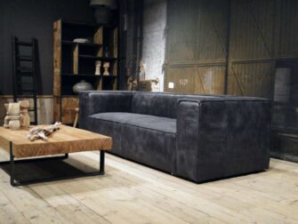 stoere zwarte 3 zitsbank