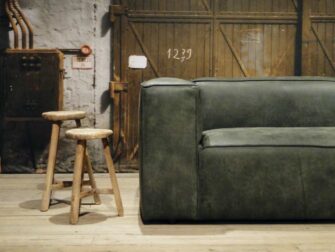 groene leren bank