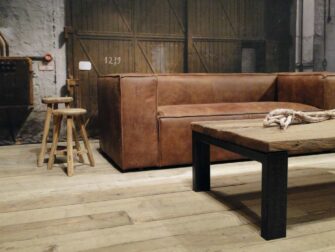 grote leren 3 zits bank bruin