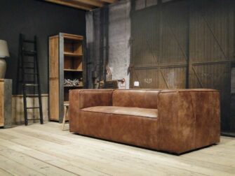 grote leren 3 zits bank bruin