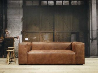 grote leren 3 zits bank bruin