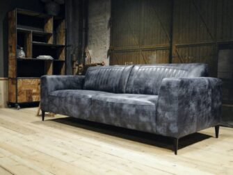 leren 3 zits bank blauw