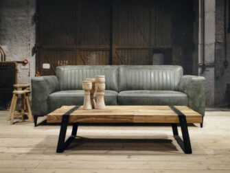 groen leren bankstel