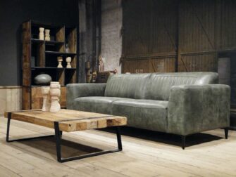 lederen bank 3 zits groen