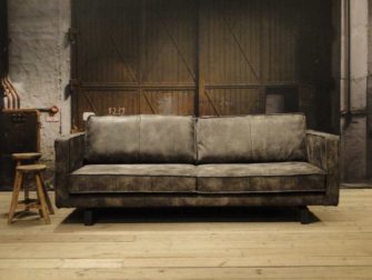 geschuurd leren 3 zits bank