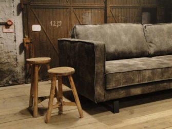 geschuurd leren 3 zits bank