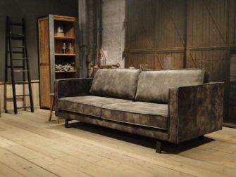 geschuurd leren 3 zits bank