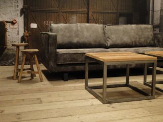 geschuurd leren 3 zits bank