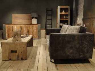 geschuurd leren 3 zits bank