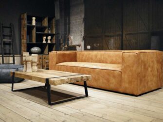 leren 3 zits bank cognac