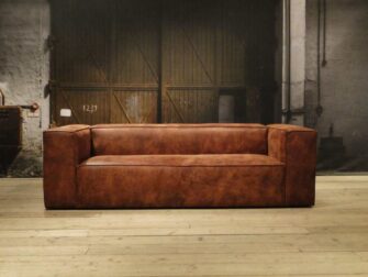 leren 3 zits bank rood bruin