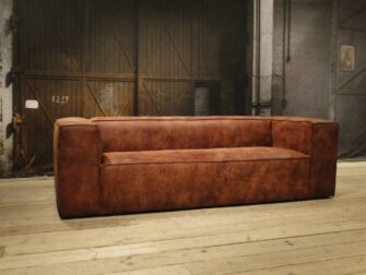 leren 3 zits bank rood bruin
