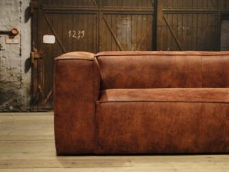 leren 3 zits bank rood bruin