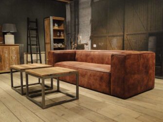 leren 3 zits bank rood bruin