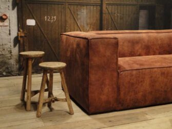 leren 3 zits bank rood bruin