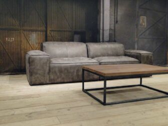 leren 4 zits bank grijs