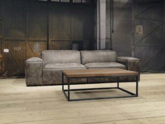 leren 4 zits bank grijs