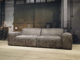 leren 4 zits bank grijs