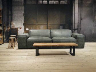 leren 4 zits bank groen