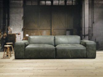 leren 4 zits bank groen