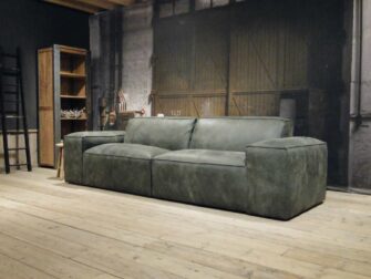 leren 4 zits bank groen