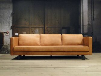 cognac leren 4 zits bank