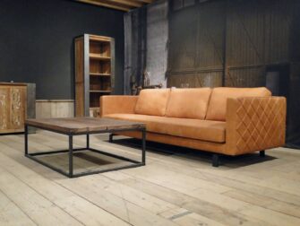 cognac leren 4 zits bank