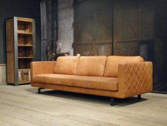 cognac leren 4 zits bank