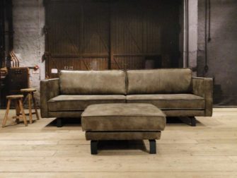 leren 4 zits bank grijs