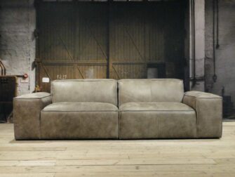 grijze 4 zits bank leer