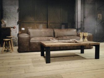 leren 4 zits bank bruin