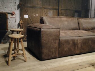 leren 4 zits bank bruin