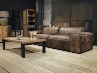 leren 4 zits bank bruin