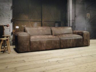 leren 4 zits bank bruin