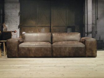 leren 4 zits bank bruin