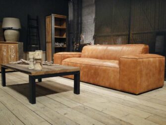 leren 3 zits bank cognac