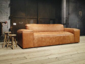 leren 3 zits bank cognac