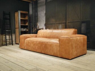 leren 3 zits bank cognac