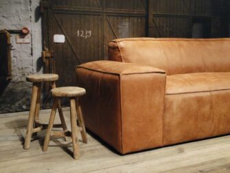 leren 3 zits bank cognac