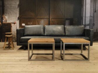 leren 4 zitsbank grijs