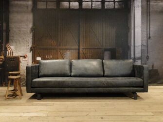 leren 4 zits bank grijs