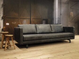 leren 4 zits bank grijs