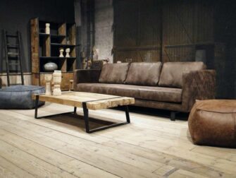 industriele leren bank