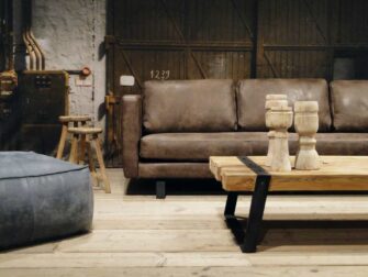 industriele leren bank