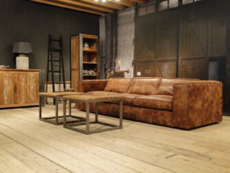 leren 4 zits bank bruin