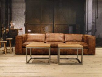 leren 4 zits bank bruin