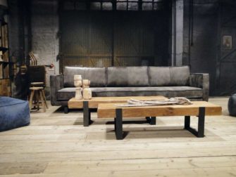 grote grijze 5 zits bank leer